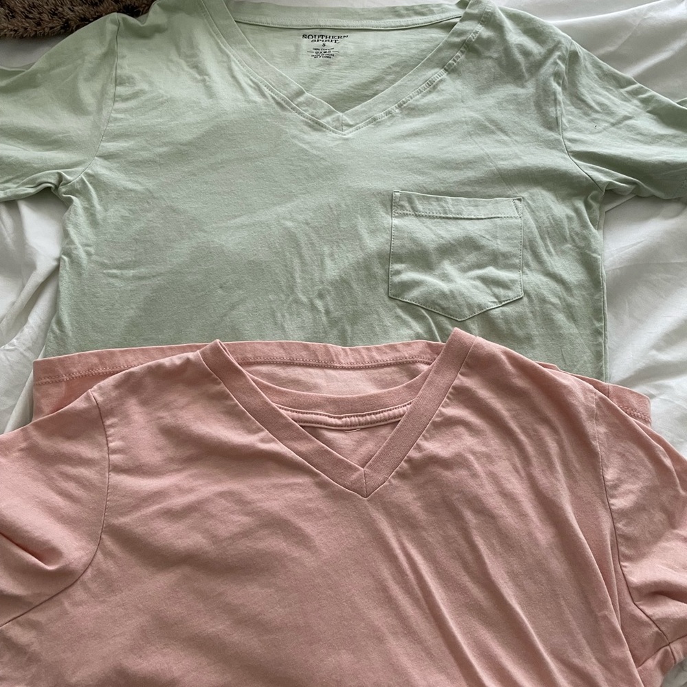 green and pink shirt bundle